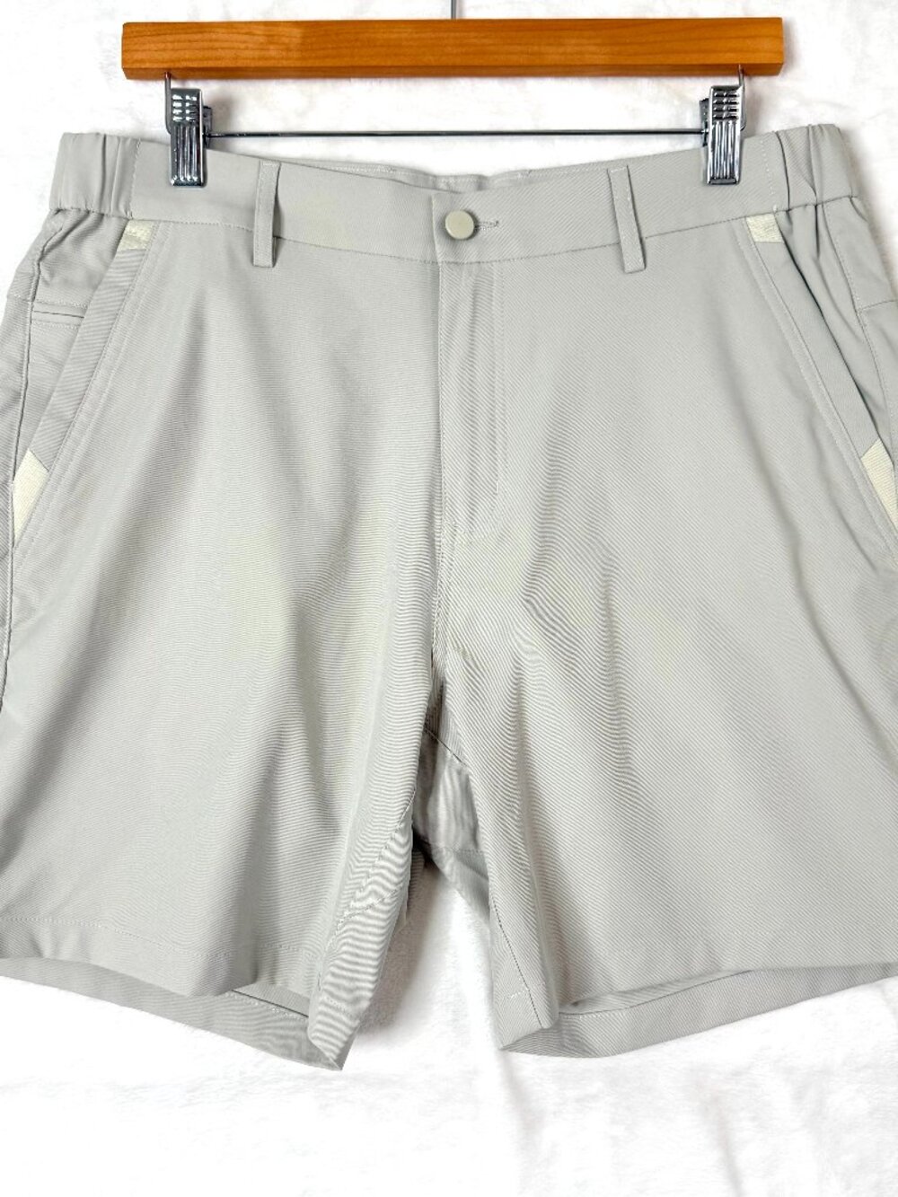 JACK ARCHER Tech Golf Outdoor Stretch Performance 7" Chino Shorts Mens 33 Beige